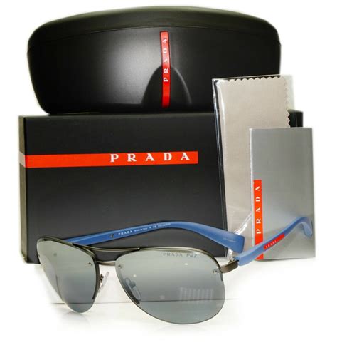 prada sunglasses sps 56m 62 14 5av-6s1 130 3n|Prada Linea Rossa PS 56MS Sunglasses Men's Pilot Shape.